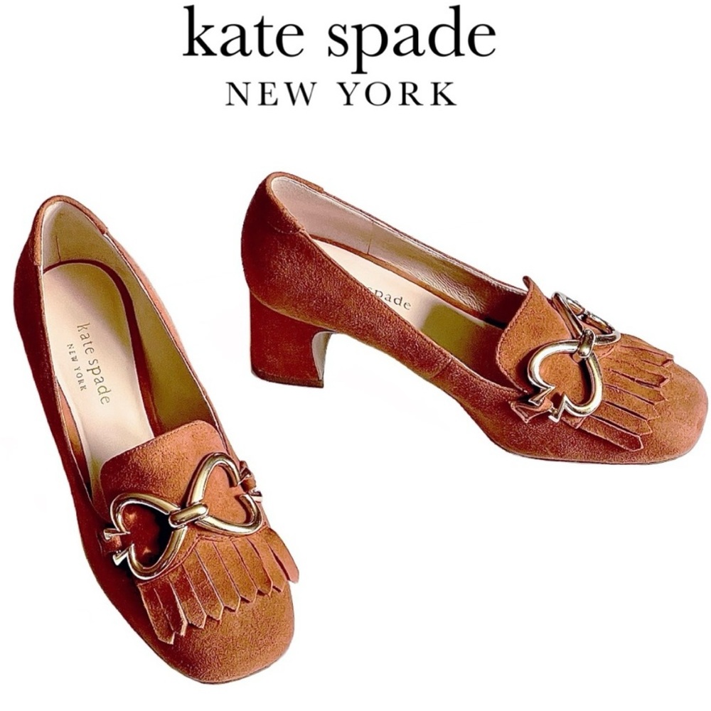 Kate Spade Yarrow suede fringe pump, size 5